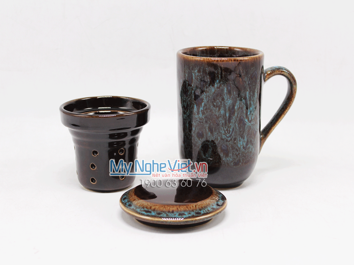 Ly lọc trà men Hỏa Biến xanh dương MNV-LTM001-5