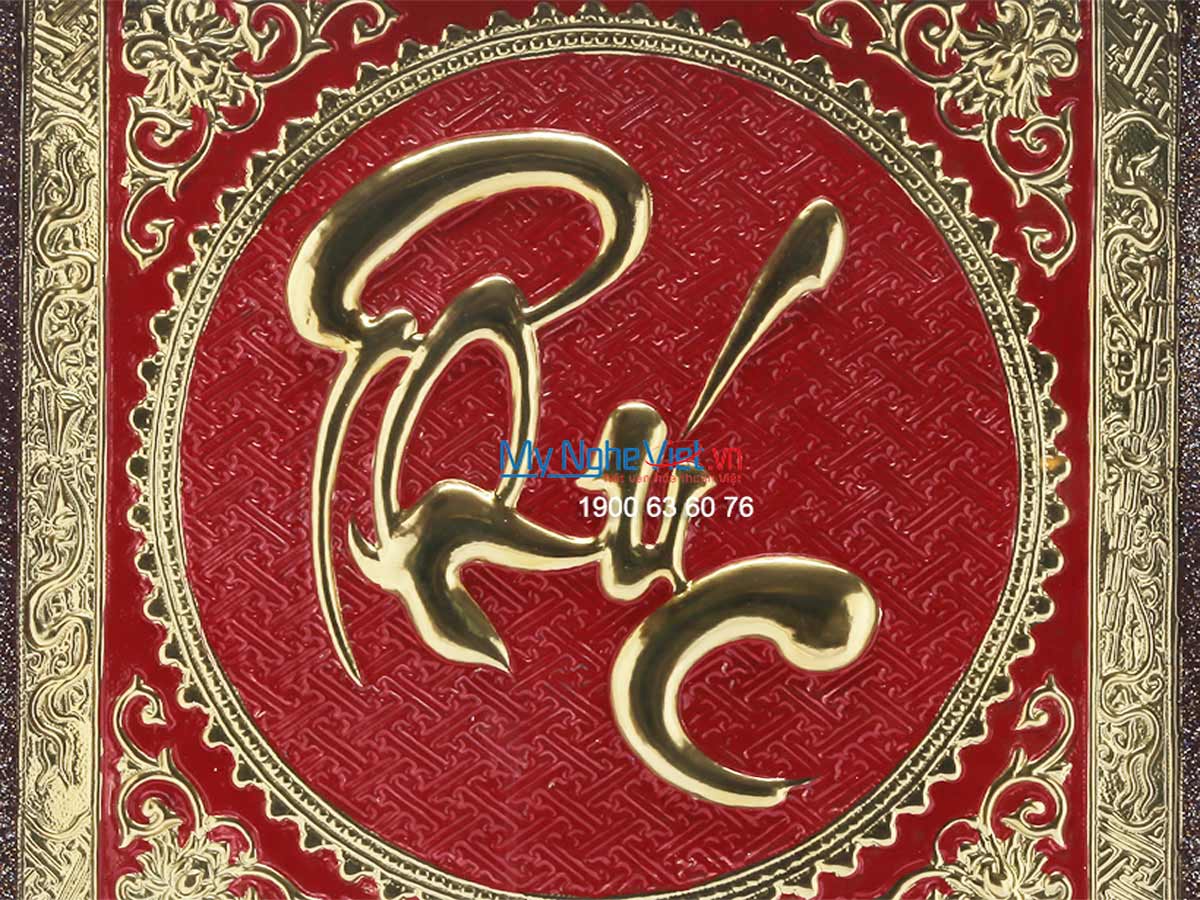 Tranh đồng chữ Thư pháp - Chữ Phúc MNV-DD14/1