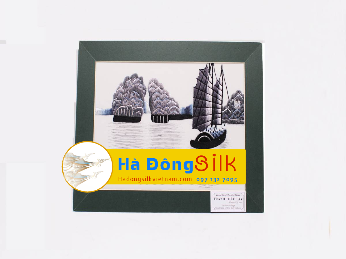 Tranh Thêu Tay Cánh Buồm  MNV-THEU04 Tranh Thêu Tay Cánh Buồm  MNV-THEU04